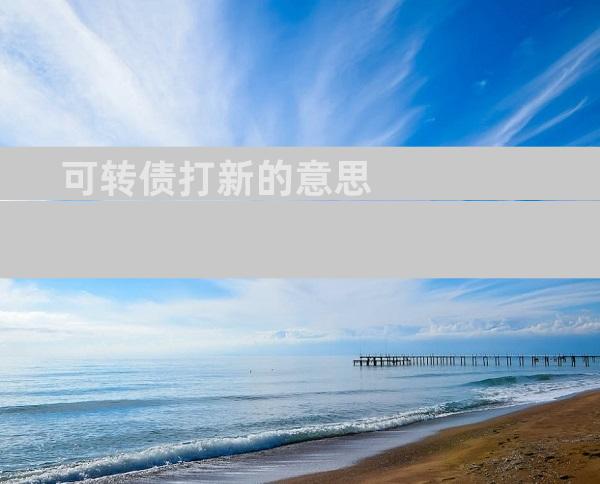 可转债打新的意思
